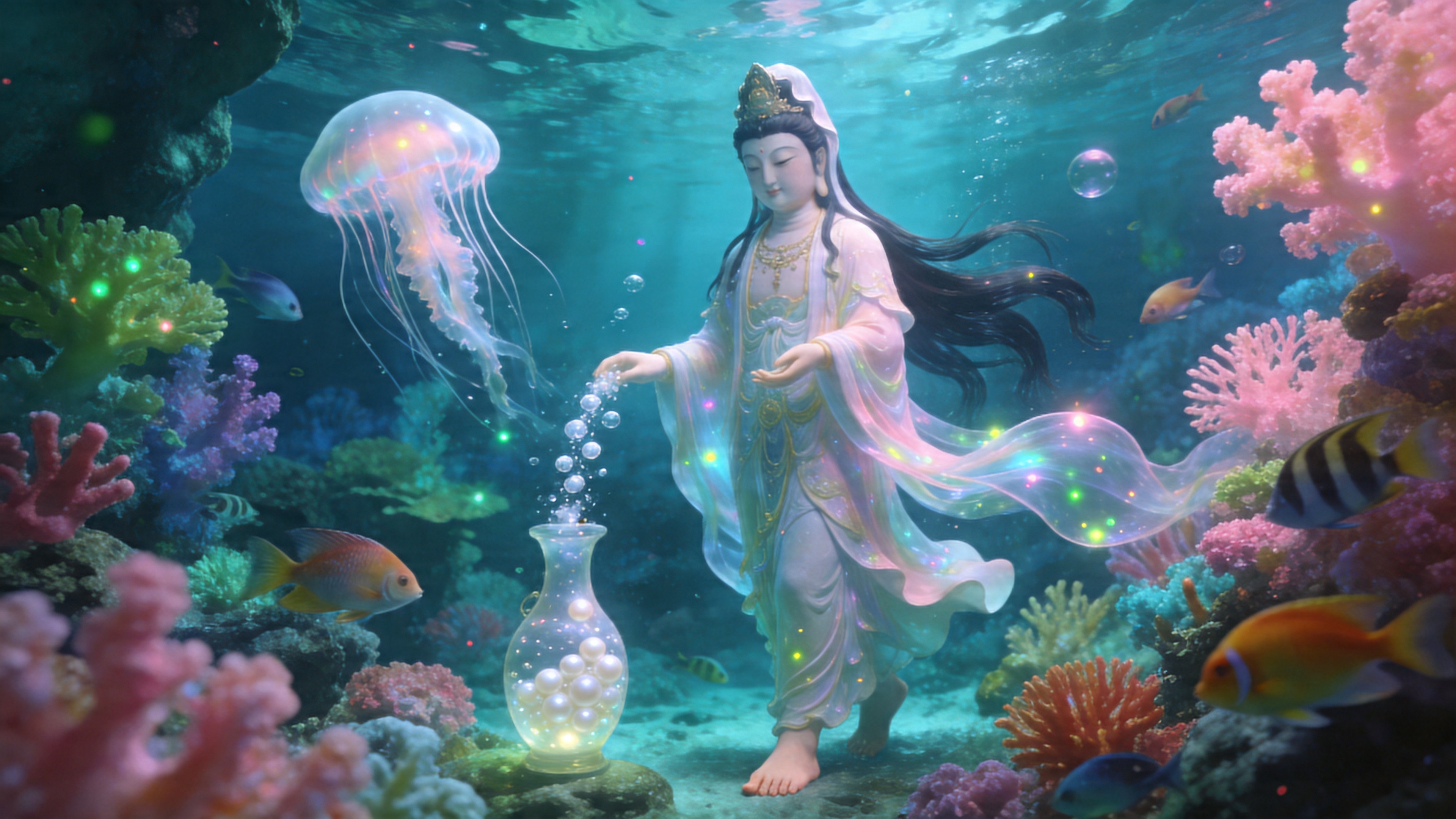 관음보살 · 해저 연화