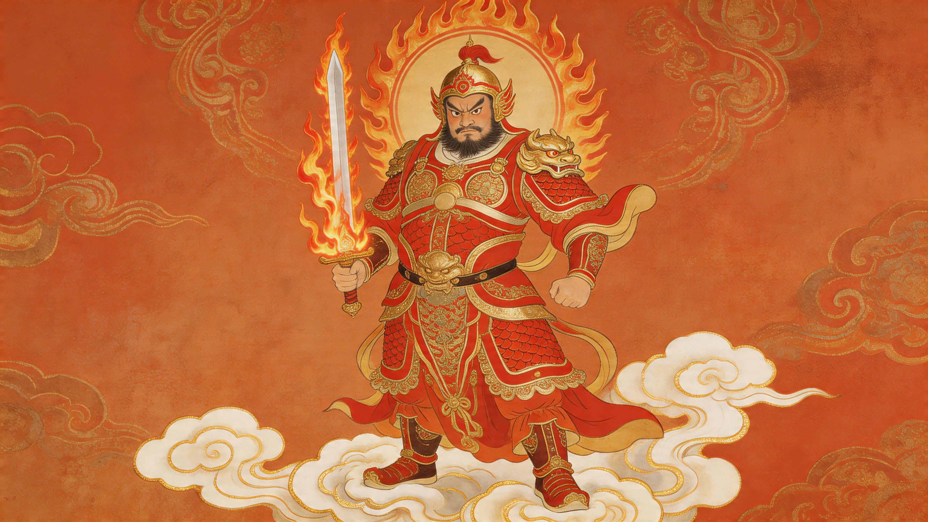 남방 증장천왕 · 혜검으로 마를 항복시키며