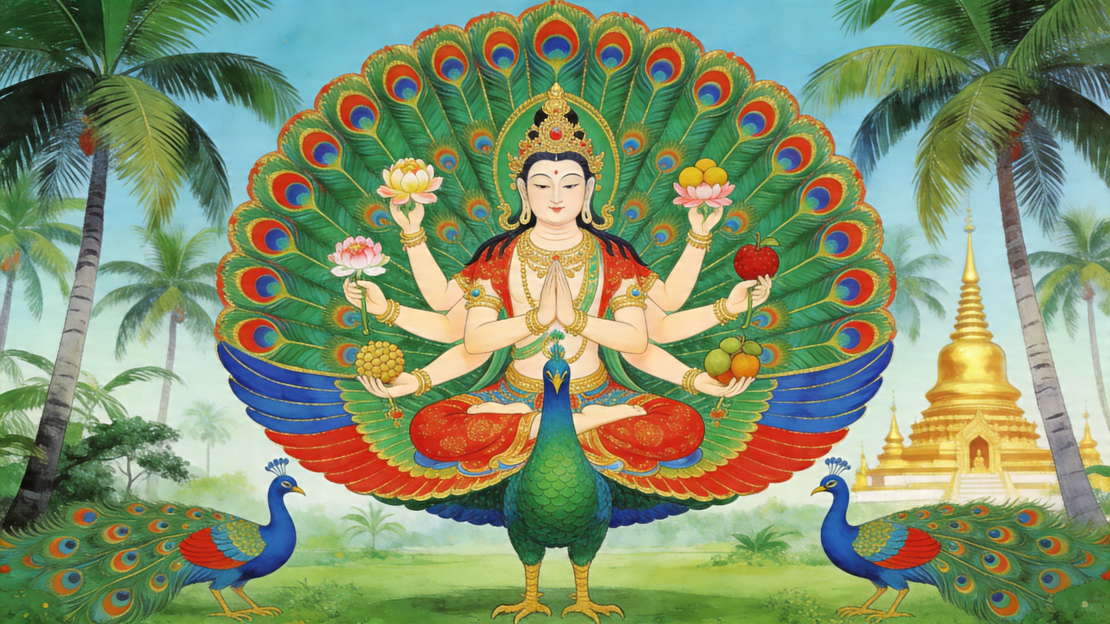 공작명왕 · 취우 개병